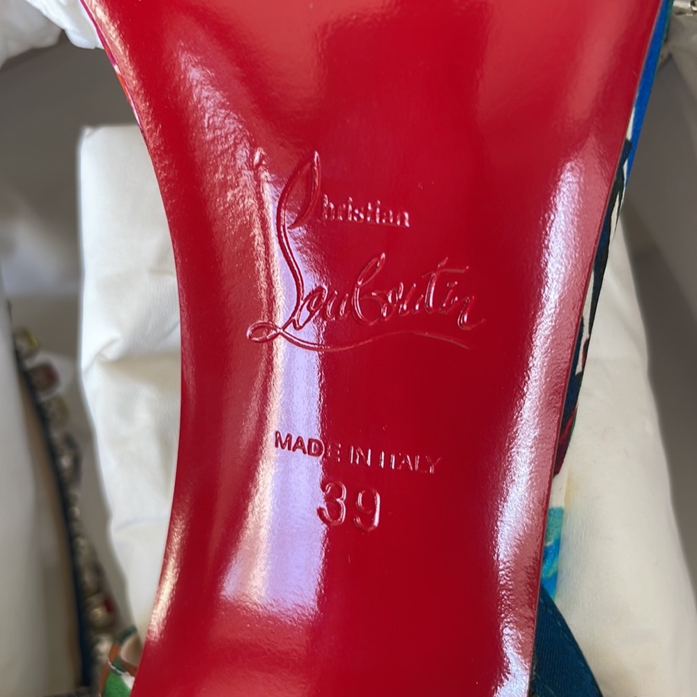 Christian louboutin Rosapetra multi color stiletto sandal 100mm sz 39 - Picture 9 of 11